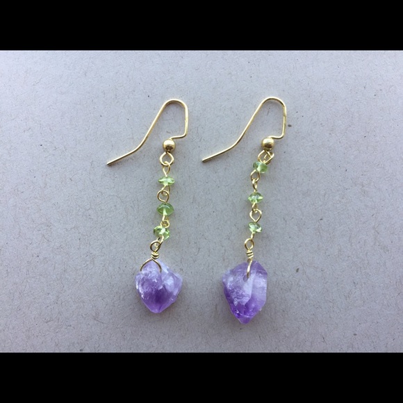 Amethyst Handmade Earrings - Picture 2 of 3
